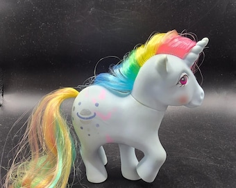 My Little Pony G1 Moondancer 1984 Unicorn Rainbow Hair Glitter Stars Hasbro Hong