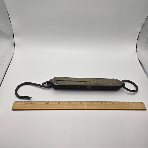 Antique Salter's Improved Spring Balance No 2 Brass Hanging Scale