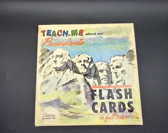 Vintage 1968 Renwal Teach-Me About Our Presidents Flash Cards Complete Set Color
