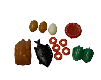 Vintage 1970s Wolverine Sears Kitchen Dollhouse Mixed Food Lot Barbie Hong Kong