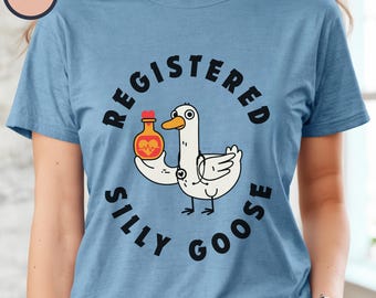 Camiseta del Ganso Tonto Registrado, Divertida Camiseta Meme del Ganso con Poción y Estetoscopio, Camiseta del Club del Ganso Tonto, Idea de Regalo con Humor Animal