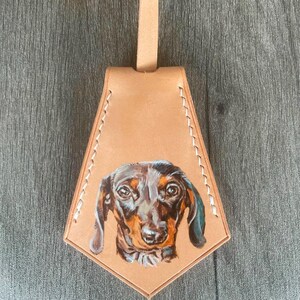 Handbemalter Haustier Taschenanhänger Personalisiertes Hundegeschenk Handgefertigtes Haustier Porträt Hundeportrait Hundeschmuck Schlüsselanhänger Autospiegel Hängende Verzierung