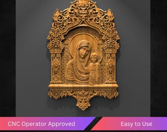Virgin Mary, Wall Panel Cnc Relief File, Jesus Religion Stl File For Cnc Router - Instant Download Ready To Cnc Router