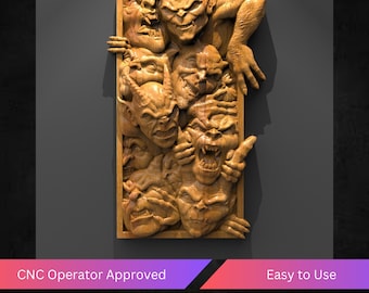Demons Cnc Router Files, Wolfman Stl File For Cnc, Vectric, Artcam, Easel