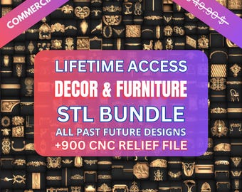 装飾・家具用レリーフSTLパック 壁パネルCNCレリーフファイル、CNCルーター用3D STLファイル - すぐにダウンロードしてCNCに使用可能 - 生涯アクセス