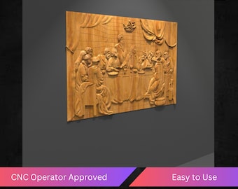 The Last Supper - Da Vinci, Wall Panel Cnc Relief File, Jesus Religion Stl File For Cnc Router - Instant Download Ready To Cnc Router