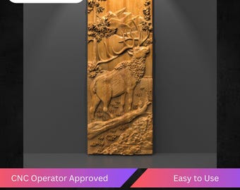 Deer 3D Cnc STL File, Stl Relief File For Cnc Router | Cnc Operator Approved | Tested & Optimized | Easy to Use | CNC Design