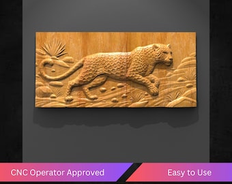 Leopard Cnc Relief File, Crocodile Stl File For Cnc Router - Instant Download Ready To Cnc Router