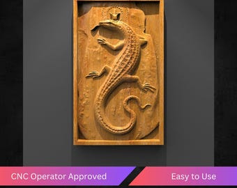 Lizard Cnc Relief File, Reptile Stl File For Cnc Router - Instant Download | Tested & Optimized