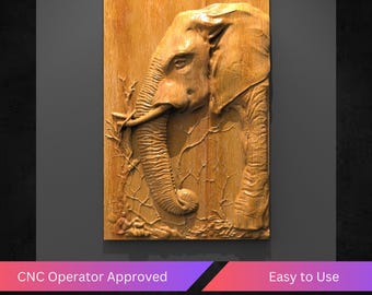 Elephant Cnc Relief File, Animals Stl File For Cnc Router - Instant Download | Tested & Optimized