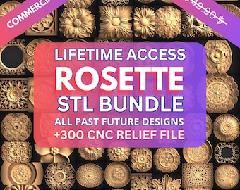 370 CNC Router STL Rosette Files – 3D Relief Ornament Bundle – Instant Download & Tested Designs