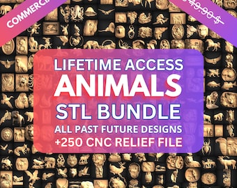 Animals Pack Wall Panel Cnc Relief File, 3D Stl File For Cnc Router - Instant Download Ready To Cnc Router