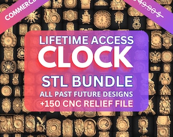 150+ Wall Clock CNC Router STL Files – 3D Relief Wall Art Bundle – Instant Download & Tested Designs