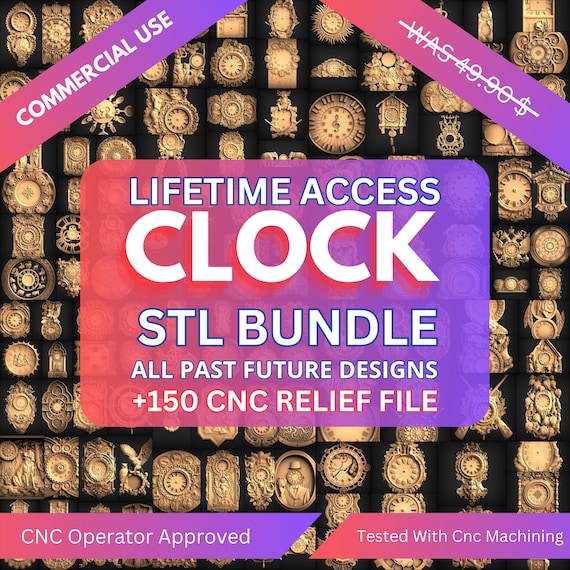 150+ Wall Clock CNC Router STL Files – 3D Relief Wall Art Bundle – Instant Download & Tested Designs