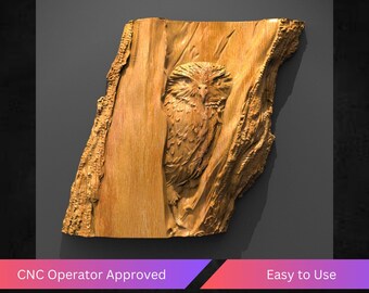Owl Cnc Relief File, Stl File For Cnc Router | Cnc Operator Approved | Tested & Optimized | Easy to Use | CNC Design, G Code Assistance