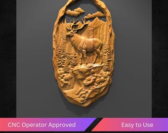Deer Cnc Router Files, Stl File For Wood Bas Relief