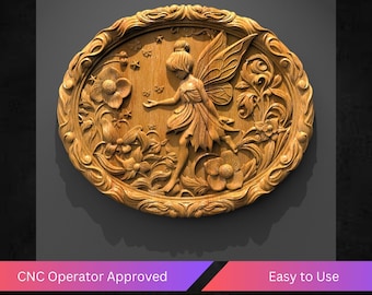 Fairy Cnc Router Files, Nursery Wall Art, Stl File For Cnc, Vectric, Artcam, Easel