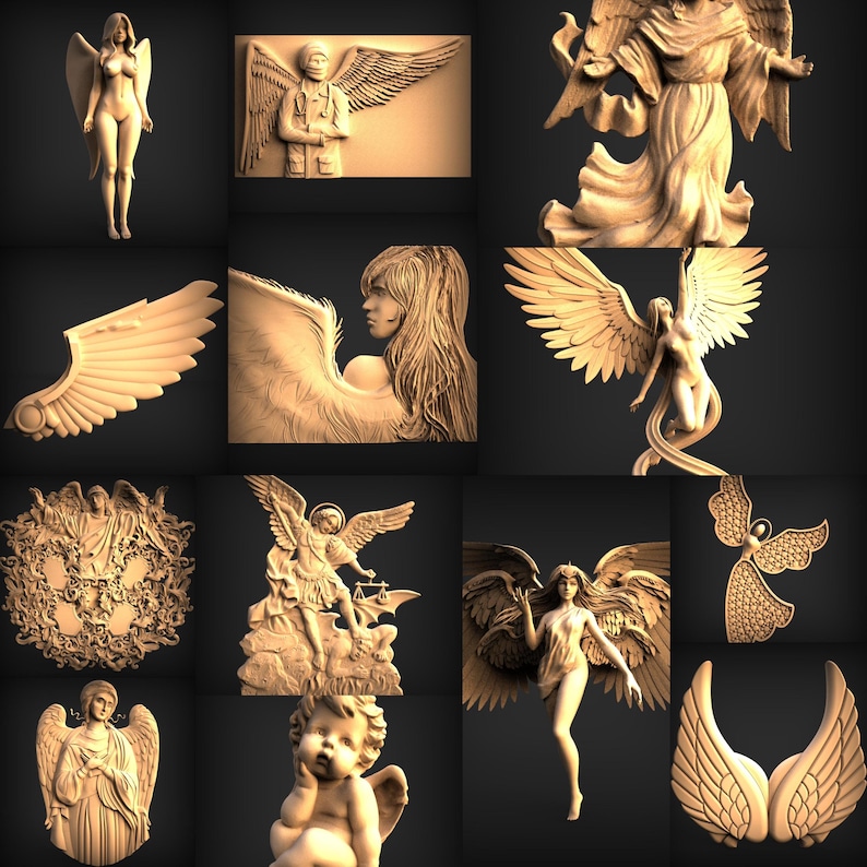 Angels Pack Wall Panel Cnc Relief File, 3D Stl File for Cnc Router ...