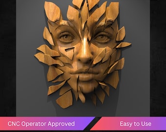 3D Woman Face Cnc Relief File, Glass Face Stl File For Cnc Router | Cnc Operator Approved | Tested & Optimized | Easy Use | Instant Download