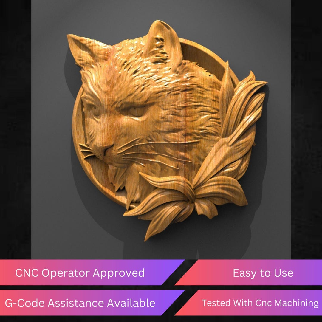 Cat Cnc Router Files, Stl Bas Relief File for Wood - Instant Download ...