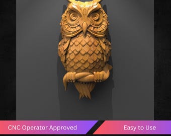 Owl Cnc Relief File, Stl File For Cnc Router | Cnc Operator Approved | Tested & Optimized | Easy to Use | CNC Design, G Code Assistance