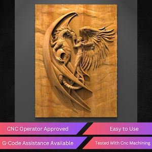 Dragon and Angel Cnc Router Files, Angel Stl File For Cnc, Vectric, Artcam, Easel