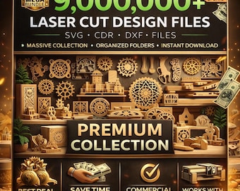 9,000,000+ Laser Cut Files Mega Bundle | SVG DXF | CNC & co2 laser designs | Instant download