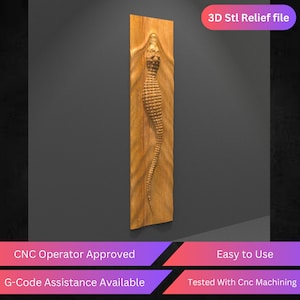 Arquivo de relevo CNC Alligator, arquivo STL Crocodile para roteador CNC - Download instantâneo pronto para roteador CNC