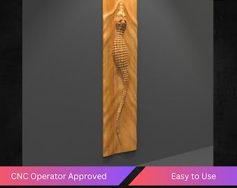 Alligator Cnc Relief-Datei, Krokodil Stl-Datei für Cnc-Fräser - Sofortiger Download bereit, Cnc-Fräser