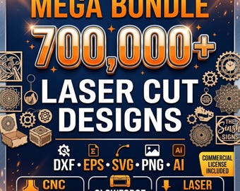700.000+ lasergesneden ontwerpenbundel (digitale download - dxf, eps, svg, png, ai)