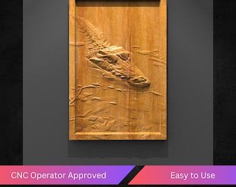 Crocodile Cnc Relief File, Alligator Stl File For Cnc Router - Instant Download Ready To Cnc Router