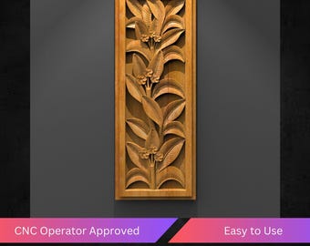 Leaf Cnc Relief File, Floral Stl File For Cnc Router - Instant Download | Tested & Optimized | Easy to Use Cnc Operator Approved