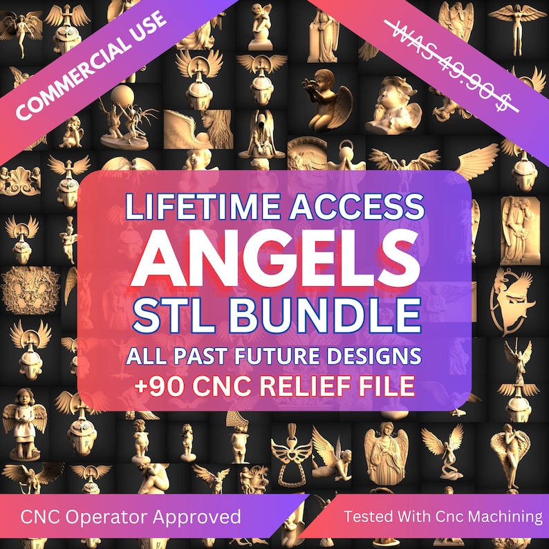 Angels Pack Wall Panel Cnc Relief File, 3D Stl File for Cnc Router ...