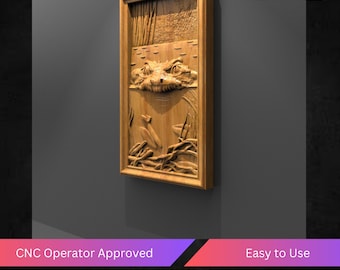 Crocodile Head Wall Panel Cnc Relief File, Alligator Stl File For Cnc Router - Instant Download Ready To Cnc Router
