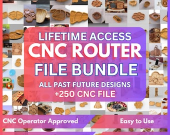 CNC Router Files Bundle – 250+ Dxf, Svg, Stl – Serving Plates, Charcuterie Trays, Cheese Boards & Ashtray Designs for Router - Laser