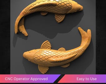 Carp Cnc Relief File, Fish Stl File For Cnc Router | Cnc Operator Approved | Tested & Optimized | Easy to Use | CNC Design