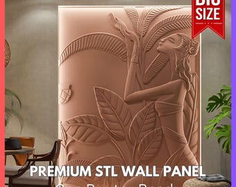 Bas Relief Wall Panel - CNC Router Files - Stl, Obj, Fbx, File for Wood Carving and 3D Printer - Scalable Wave Wall Art