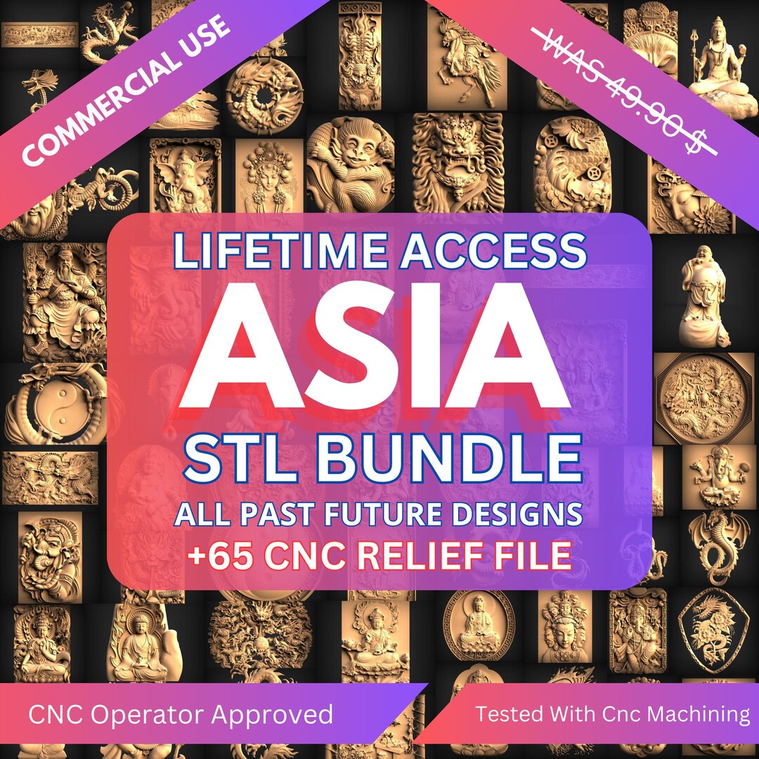 65+ CNC Router STL Panel Files – 3D Relief Wall Art Bundle – Instant ...