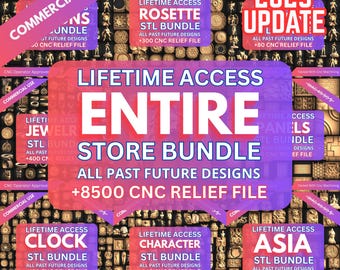 CNC Relief STL File Bundle | Ready-to-Carve 3D Designs for Woodworking, Engraving & CNC Router Project | Stl Pack | Instant Download