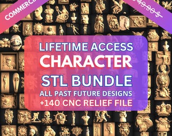 Characters Pack Wall Panel Cnc Relief File, Character Stl File For Cnc Router - Instant Download Ready To Cnc Router