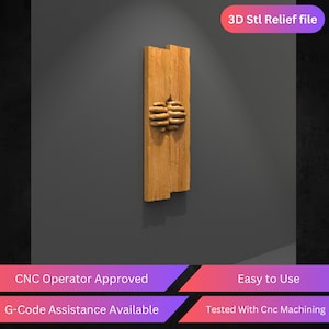 Arquivo de relevo CNC 3D Hand, arquivo STL para roteador CNC - Download instantâneo | Testado e otimizado | Fácil de usar Operador CNC aprovado