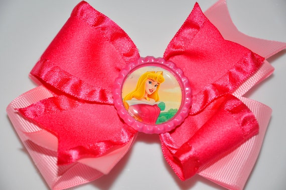 Princess Hair Bow and Bracelet 2pc Set Princess Aurora Hair Bow Gift Set for Girls