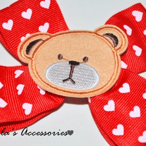 Arc de cheveux de Valentine de coeur, arc rouge de cheveux, arc blanc de cheveux, arc de cheveux d&#39;ours, arc de cheveux de vacances, grand arc de cheveux, arc rouge de cheveux de Valentine
