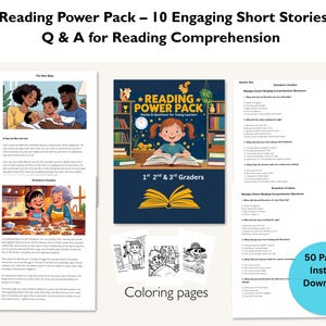 Reading Comprehension Worksheets & Short Stories for Grades 1-3 | Printable Literacy Activities Ages 6-9 | Homeschool Classroom Reading Pack