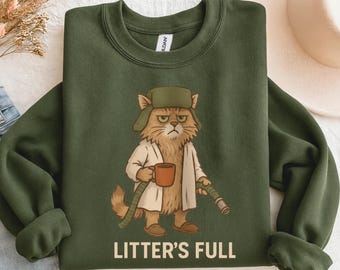 Litter's Full Funny Cat Christmas Sweatshirt, Cat Lovers Gift Vacation Mom Xmas Sweater