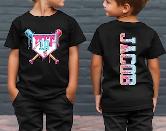 Personalized Baseball Drip Shirt for Kids, Boy Birthday Custom Baseball Drip Shirt, Ice Cream Drip Toddler Shirt,Youth Sports Team Gift