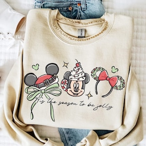 Vintage Mickey & Friend Christmas Sweatshirt Vintage Disney Christmas Sweatshirt Disney Trip Sweatshirt Disney Ears Family Christmas Sweater