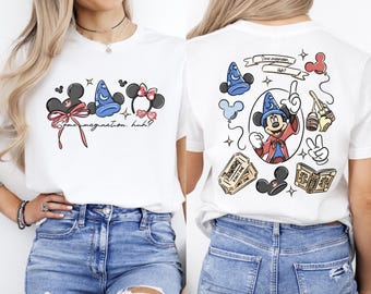 Disney Mickey Sorcerer Some Imagination Huh Coquette Bow Shirt, Walt Disney Fantasia Mickey Tee, Disneyland Trip