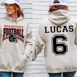 Custom Football Hoodie,Personalized Football Team Name & Number Hoodie Football Mom Hoodie Game Day Mama Aesthetic Football Mama Club Hoodie