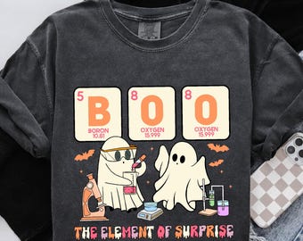 Comfort Colors Halloween Science Ghost Shirt: Chemistry Teacher Gift